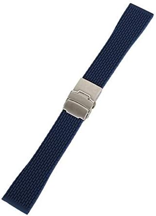 Fashion Quality Watch Straps 18mm, 20mm, 22mm, 24mm B06 Silicone Rubber Watch Strap Wristwatch Band Deployment Buckle Waterproof Black Watchband