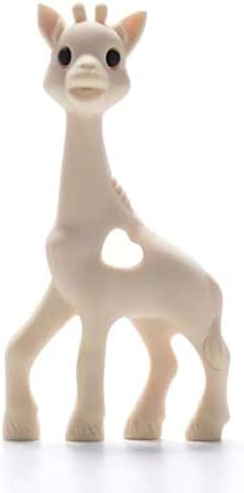 LeleCa Giraffe Baby Teether, Infant Soft Teething Toy, Silicone Teether with Necklace