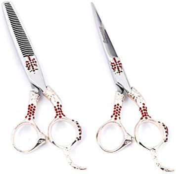 Taoxia Hairdressing Scissors European Retro Professional Barber Scissor Hair Cutting Set, Japanese 440C Stainless Steel for Salons Barbers or Home