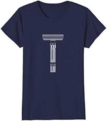 Womens Shave like your Grandpa Safety Razor Tee XL Navy