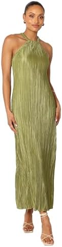 petal & pup women's melody plisse halter maxi dress Petal & Pup Women's Melody Plisse Halter Maxi Dress