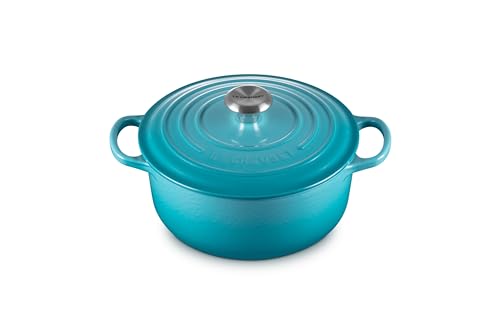 Le Creuset Signature Gusseisen-Bräter mit Deckel, Ø 20 cm, Rund, Für alle Herdarten und Induktion geeignet, Volumen: 2,4 l, 3,092 kg, Karibik, 2117720