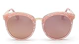 GAMT Round Marble Sunglasses Oversize Retro Tide Designer Eyewear for Women Pink