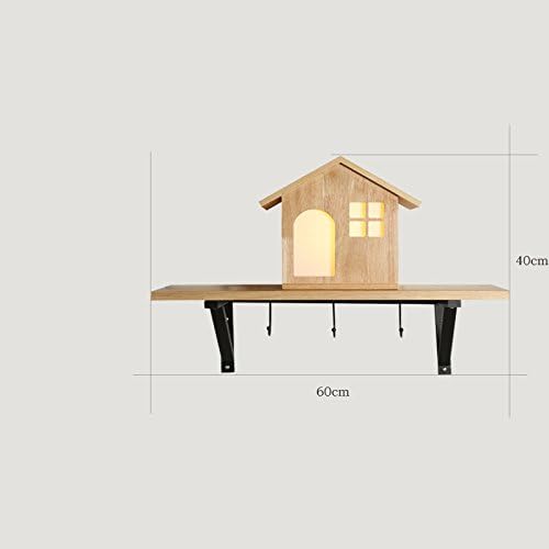 Creative Japanese Style Nordic Solid Wood Wall lamp, Living Room Decoration, Bedroom, Wooden Wall lamp, Solid Wood Shelving Lamps,Hut Warm White Support [Energy Class A+]