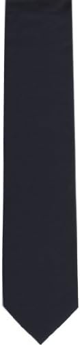 ADF Men's Solid Color Extra Long Neck Tie Navy Blue