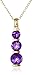 Amazon Collection 18k Yellow Gold Plated Sterling Silver Gemstone Journey Pendant Necklace and Stud Earrings Set