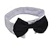 Small Dog & Cat Collar Bow Tie, Adjustable Puppy or Kitten Medium Neck Bowtie for Wedding Birthday D-BT-T1 (Black & White - Formal Tuxedo)