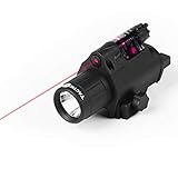 Tacticon Armament Red Laser Flashlight for Rifle or Hand Gun with Picatinny Rail Mount and Tail Switch (Red-Laser)