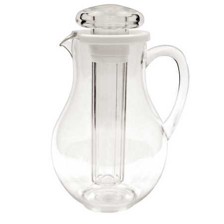 2 Qt. Water Pitcher with Built-in Ice Tube Clear Polycarbonate w/Handle (64 oz.)