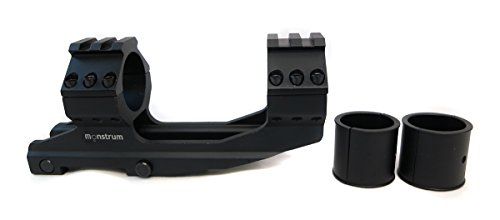 Monstrum Tactical Cantilever Dual Ring Scope Mount, Offset Design, with Top Rails for 30 mm or 1 inch Scopes