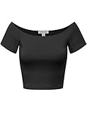 FPT Women's Short Sleeve Off The Shoulder Crop Top