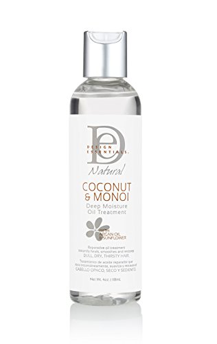 Design Essentials Natural Deep Moisture Intense Shine Oil to Treat Dull, Dry, Damaged Hair-Coconut & Monoi Collection, 4oz.