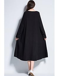 Anysize Rainbow - Vestido de lino y algodón, talla grande, ropa Y94