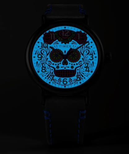 Herren Analog Quarz Armbanduhr Waterbury Standard Dia de los Muertos