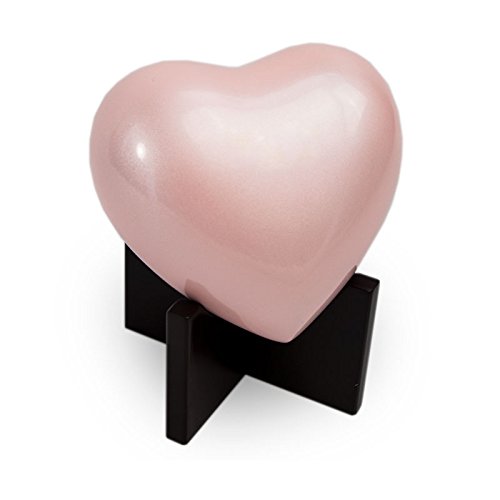 Bronze Infant Cremation Urn Heart - Small - Holds Up To 17 Cubic Inches of Ashes - Baby Pink Metal Urns For Ashes - Engraving Sold Separately