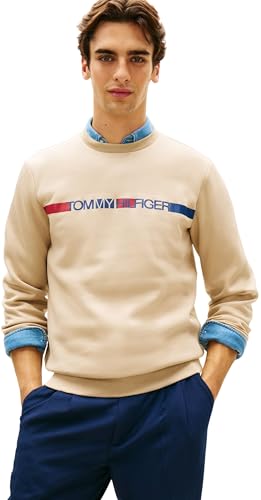 Sweat-Shirt à Rayures Love TR MW0MW42465, Kaki, M