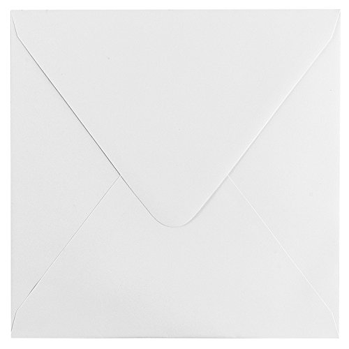 Square envelopes, 17 cm x 17 cm, white gummed envelopes, pack of 100: 120 g/m², envelope for greeting cards, invitations, birthday cards.