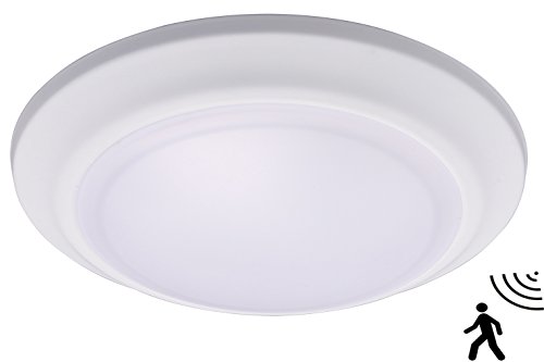Cloudy Bay Microwave/Radar Motion Sensor Ceiling Light,12W 5000K Bright Day Light,7.5 inch LED Flush Mount Round Lighting Fixture For Garage,Walk-in Closet,Attic,Laundry