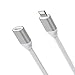 EMATETEK Extender Cable Connector Female to Male Pass Audio Video Music Data and Power Charge. 1PCS 3Ft Female to Male Extension Cable Made of White TPE and Sliver Aluminum.