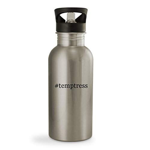 #temptress - 20oz Hashtag Sturdy Stainless Steel Water Bottle, Silver