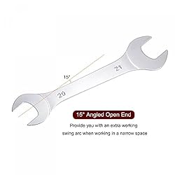 uxcell Thin Open End Wrench, 20mm x 21mm Metric