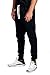 PROGO USA Men's Joggers Sweatpants Basic Fleece Marled Jogger Pant Elastic Waist (Small, Black (Slanted Pocket))