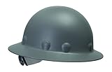 Fibre-Metal by Honeywell P1ARW09A000 Roughneck Full Brim Hard Hat with Strip-Proof and Crack-Proof Ratchet Headgear, Gray