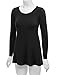 Lock and Love LL WT767 Womens Long Sleeve Scoop Neck Trapeze Tunic L BLACK