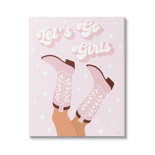 Let's Go Girls Cowgirl Boot, 30 x 40 Inch Canvas Wall Art