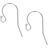 100pcs Adabele 316 Grade Surgical Stainless Steel Hypoallergenic 23mm Ball End Fish Earring Hooks Ear Wire (Wire 0.7mm/21 Gauge) for DIY Earrings Jewelry Making SEF242