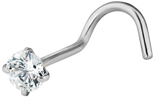 20g surgical steel 3 mm diamond white cubic zirconia crystal nose…
