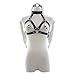 MyCHIC Women's PU Leather Harness Collar Cupless Bra Open Mouth 2 Pcs Lingerie Set