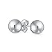 Basic Simple Round Bead Ball Stud Earrings For Women For Teen Polished .925 Sterling Silver 10MM