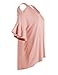 Luna Flower Women's Pleated End Wide Cold Shoulder Tunic Tops