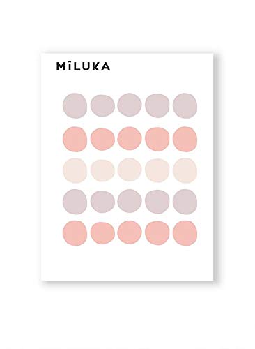 MILUKA Children's Wall Stickers with Green Dots and Flawless Circles for Baby Room – Set of Round Vinyl Wall Stickers – Pack of 75 Pink