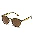 WearMe Pro Classic Small Round Retro Sunglasses, Tortoise Frame / Mirror Orange/Red Lens