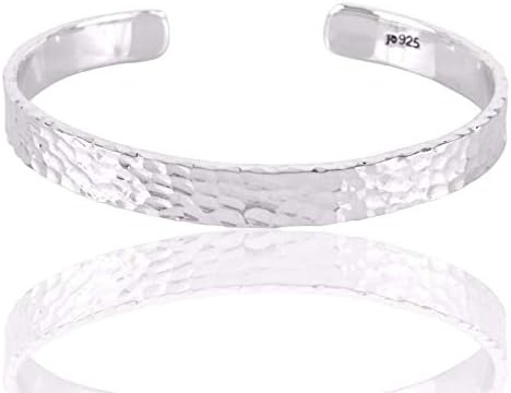 Kanika Jewelry TroveHandcrafted Hammered 925 Sterling Silver Cuff Bracelet Christmas Gift