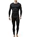 Tesla BU-MHS100-BLK_Large Blank Men's Microfiber Fleece Lined Top & Bottom Set MHS100
