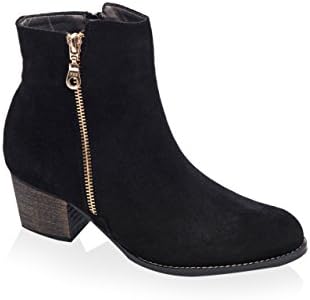 Yoopi Women's Zip Up Boot, Black, 40 M EU/10 M US