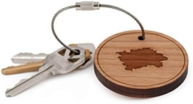 Prague Keychain, Wood Twist Cable Keychain - Large