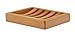Light Wood Curved Rectangle Wood Soap Dish, L 4½ - W 3¾ - H ¾ -