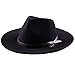 Western Cowboy Hat-Wool Fedora Felt Hats Men Women Crushable Wide Brim Trilby A Great Valentine's Day Gift(M(21 7/8-22 1/4inches), Black)