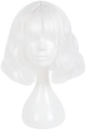 Filuckyve 35cm Japan and South Korea Wig Air Bang Paragraph With Daily Harajuku White Color Halloween Birthday Gifts
