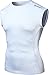 Tesla TM-R15-WHTZ_X-Large Men's R Neck Sleeveless Muscle Tank Dry Compression Baselayer R15