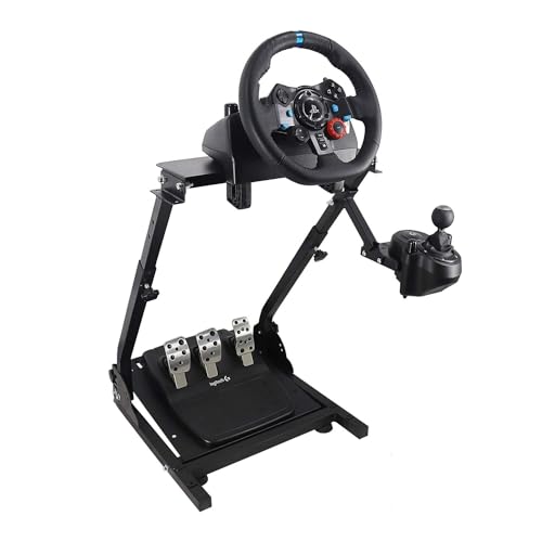 Nejoney Racing Wheel Stand, Height Adjustable & Foldable Steering Wheal Stand Compatible with G25,G27,G29,G920 Gaming Cockpit