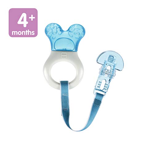 mam mini mordedor enfriador con clip, juguetes para bebés, juguetes para la dentición, juguete para la dentición del bebé relleno de agua purificada, niño, 2 meses o más, 1 unidad