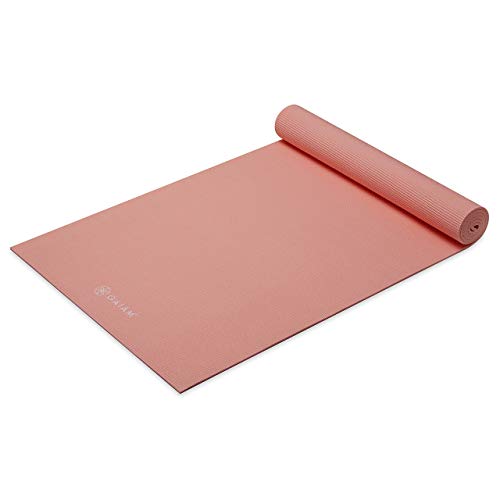 Gaiam Yoga Mat Premium Solid Color Reversible Non Slip Exercise & Fitness Mat for All Types of Yoga, Pilates & Floor Workouts, Ballet, 6mm