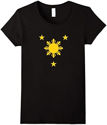 Women's Philippines Sun and Star Shirt - Philippine Flag T-Shirt Medium Black