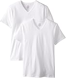 Calvin Klein Men's 2-Pack Cotton Stretch V-Neck T-Shirt, White, Medium