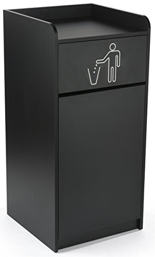 Displays2go LCKDEGTRBK Commercial Garbage Can